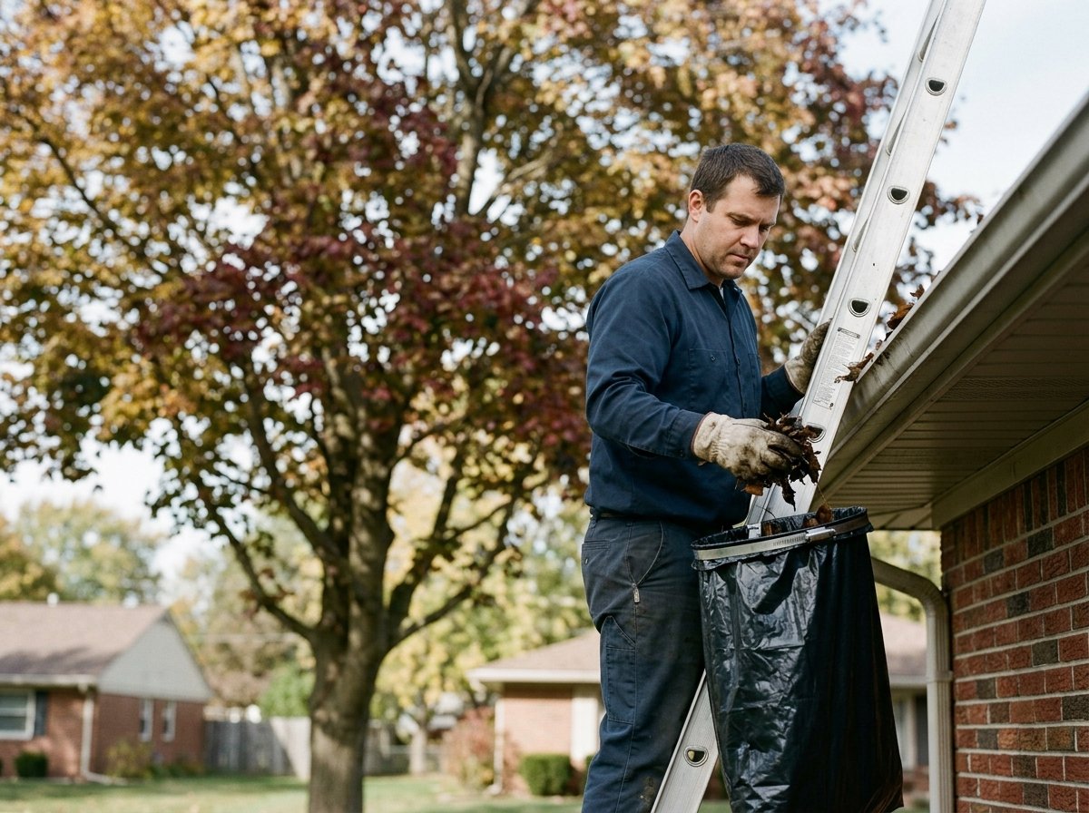 Residential Gutter Cleaning on an Indianapolis-area home by Indianapolis Gutter Co.