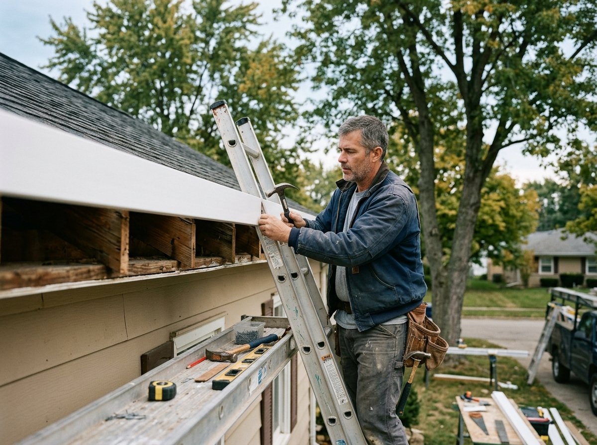 Soffit & Fascia Repair on an Indianapolis-area home by Indianapolis Gutter Co.